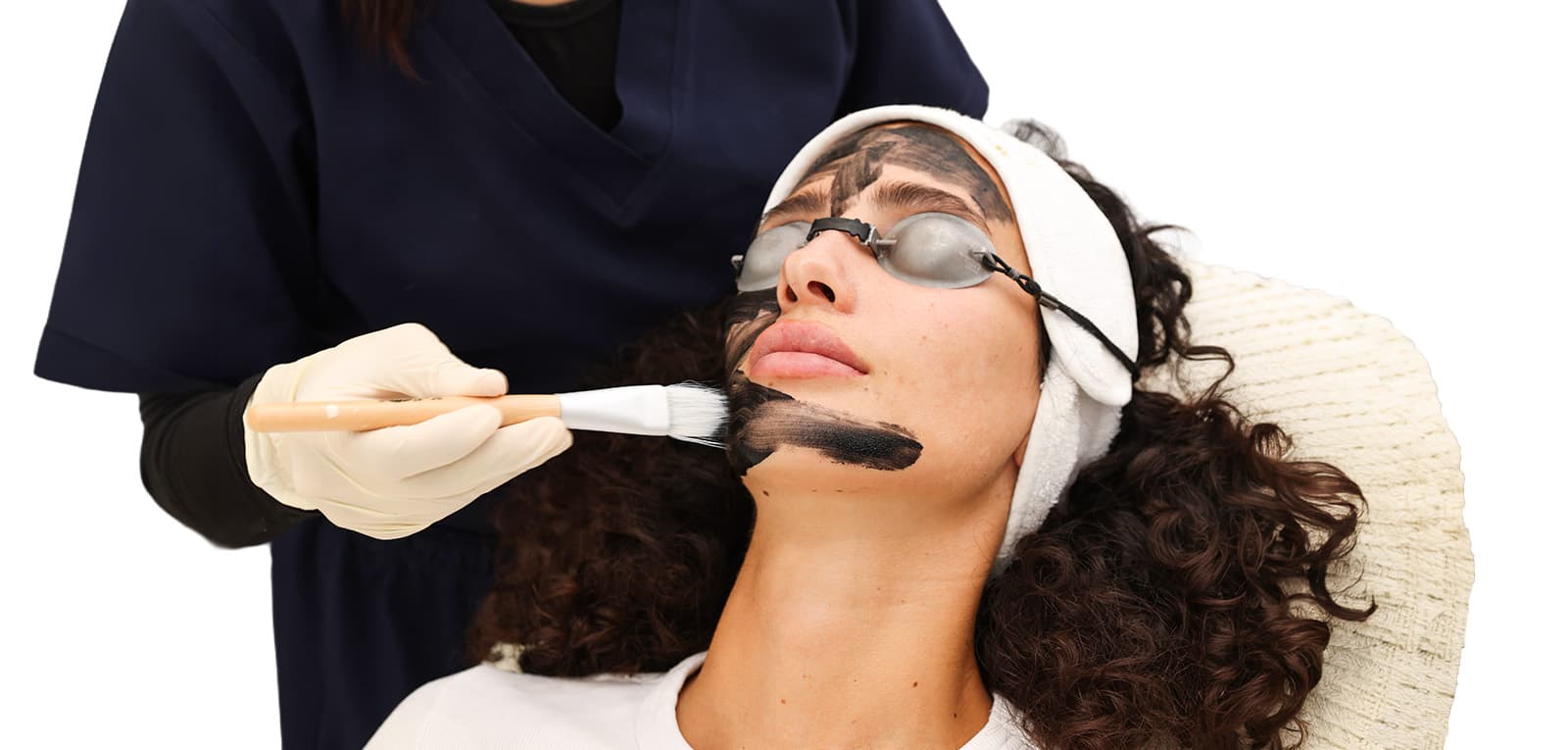 Female patient receiving Carbon Peeling Treatment at SKIN111 Clinic Dubai